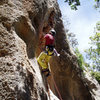 Tristan, age 10, leading on the Parete Dimenticata