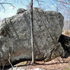 The warm up slab is to the right of the tree.  Another cool slab line is to the left.  Especially cool if you're shorter!