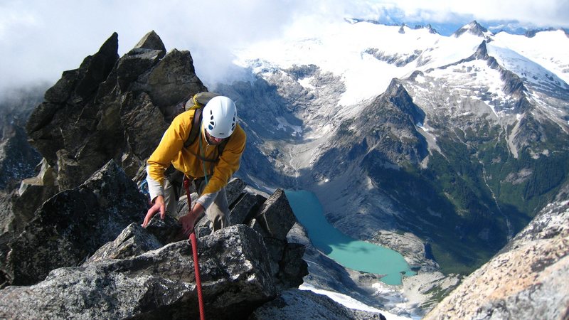 Nearing the summit of Forbidden Peak.