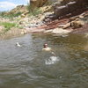 After the climb a pool in Three Fingers Canyon