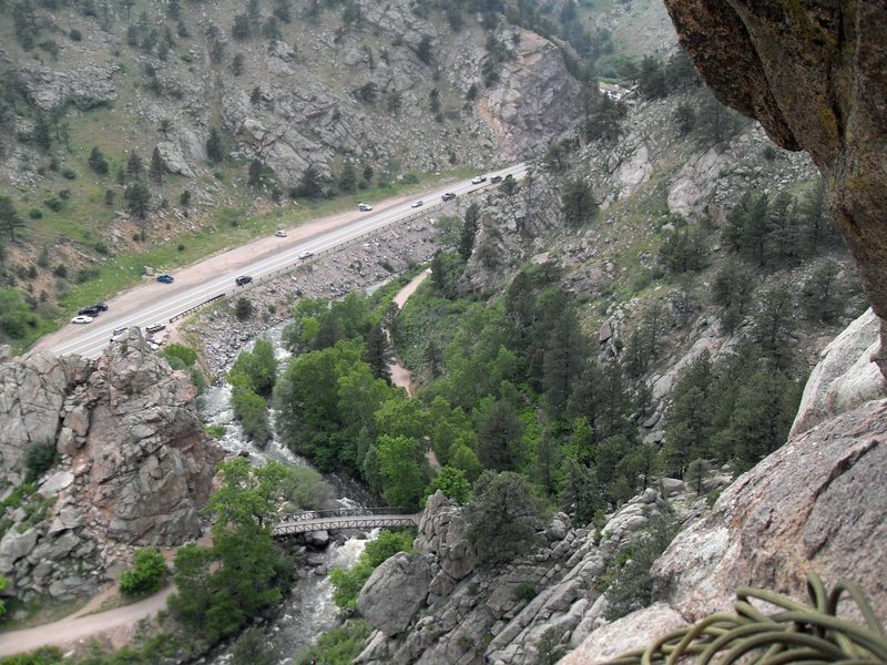 Scenic view looking down from the 1st belay station.