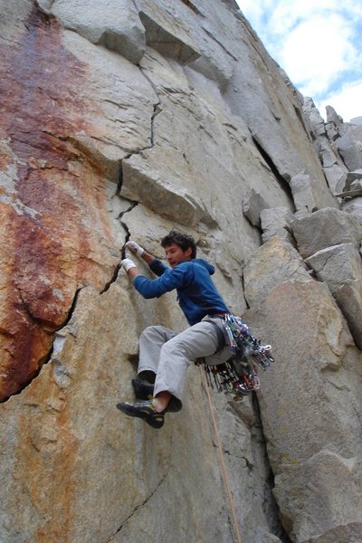 Greg Jackson starts up the jagged 'V8 Crack'