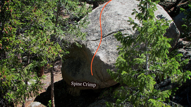 Photo beta for "Spine Crimp."  The Pass, 3 Sisters Park Colorado.