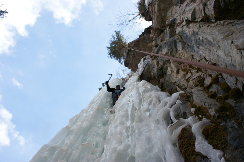 Drew on the main flow, Cascade Canyon.