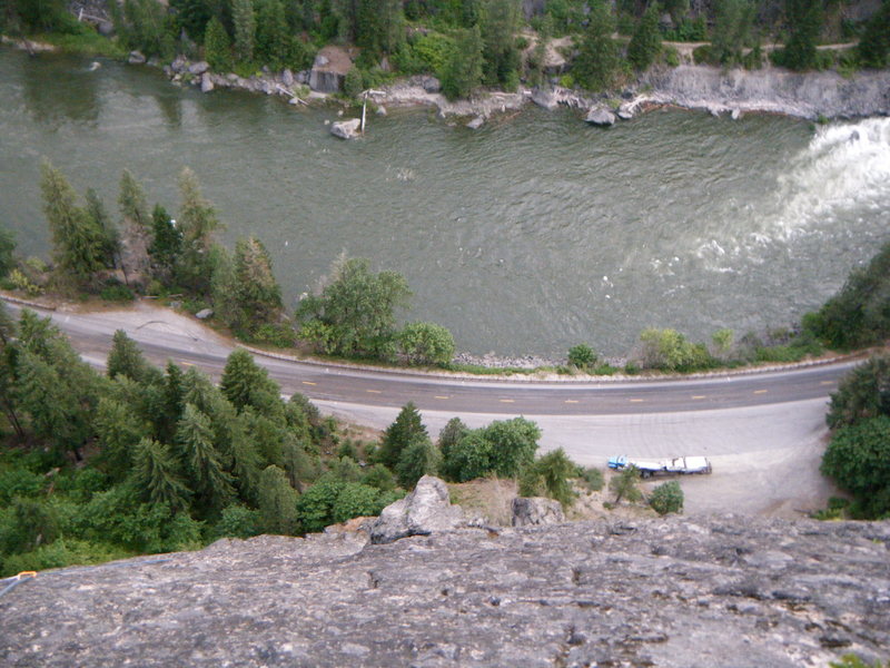 Looking down Midway to the South Face Tower and the Wenatchee River