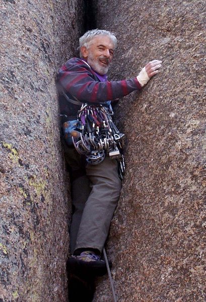 Mother #1 on the Nautilus at Vedauwoo. Rob is calm on this happy offwidth