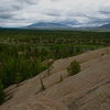 San Antonio Mountain as viewed from the northwest slabs of North Rock on a stormy spring day.