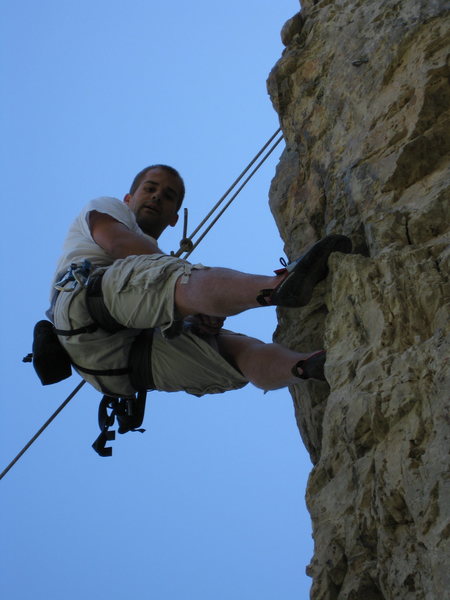 Coming down after the day's climb