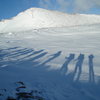 Early morning heading up Longs 