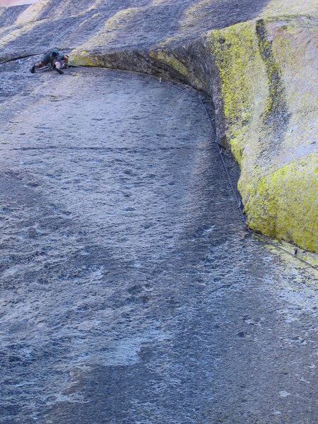 Planet Waves, 5.11    A masterpiece of stemming & liebacking on the East face of the Warlock