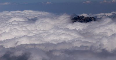 Keller Peak - An Island in the Clouds.<br>
<br>
Picture taken from the San Bernardino Peak trail.