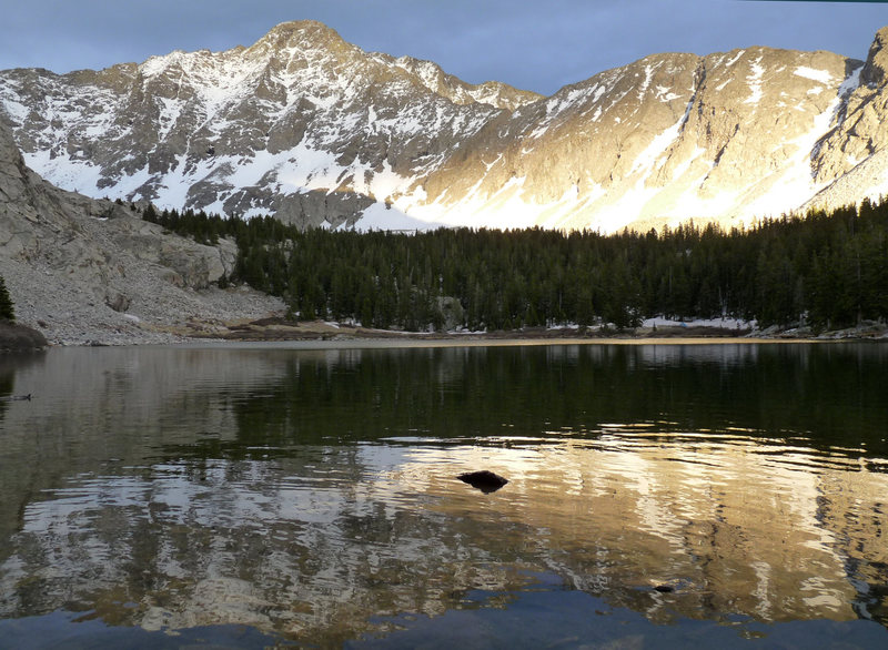 Little Bear Peak from the shore of Lake Como at sunset. June 2009. 