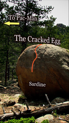 Photo beta for "Sardine."  Located on the East face of "The Cracked Egg."