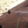 Steve on the belay of pitch two