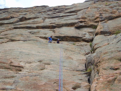 Rapping the pitch 1 anchors to the ground.