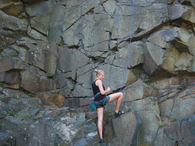 Lexi at the beginning of the Other One.  A fun climb.