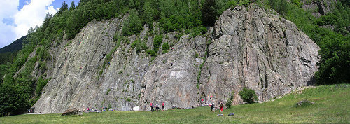 The main crag at Les Gaillands