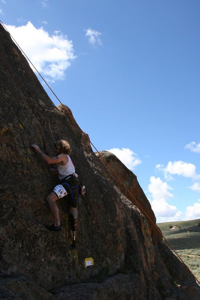 Chad Jukes, amputee climber, at Hartmans for 24 Hours of Gunnison Glory.