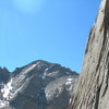 Jeff and Dusty (I assume) on the pitch before the crux. 6-28-09.