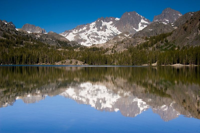 Mt Ritter (left) and Banner (right) from Shadow Lake