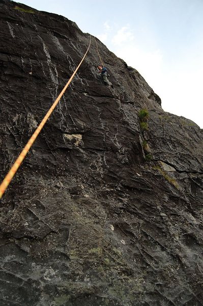 The Archangel Valley of Hatchers Pass with another pic of Jared following an Alpine sport route