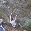 Shane Messer and friends on "True Grit", Contact Station Boulders, Grayson Highlands State Park, Va