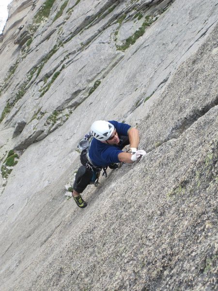 Jeff setting up the crux move.