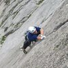 Jeff setting up the crux move.