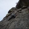Fourth bolt on The Tower (5.9).