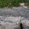 Looking down from the top of the first pitch of Fandango.