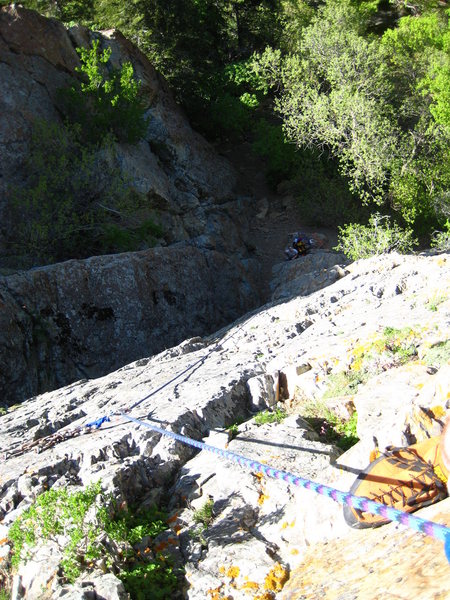 My brother looking down on me from the top.