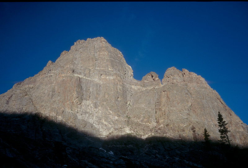 This is the East Face of the East Pinnacle of the Hayden Spires.