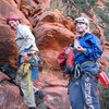 With Gwen after climbing <em>[[105717823]]</em>, April 2009.<br>
<br>
Photo by Lee Jensen.