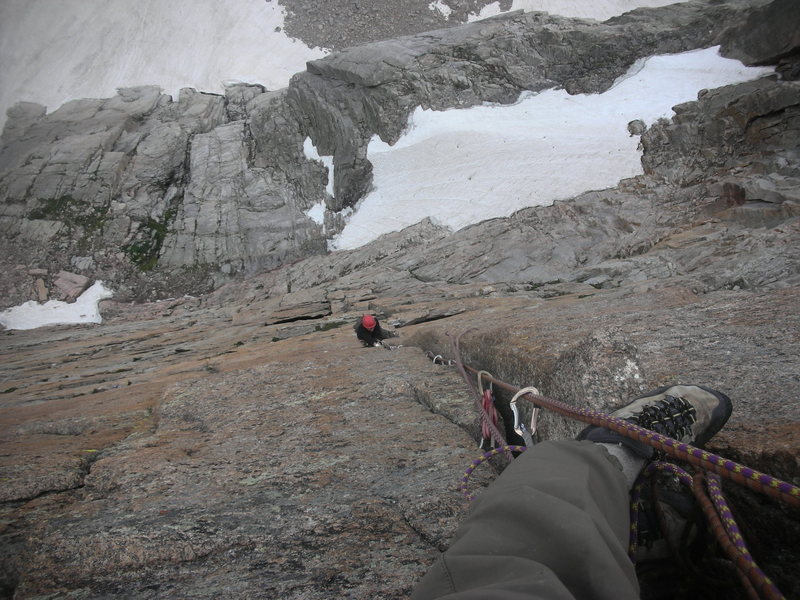 Following the crux pitch on PVS.