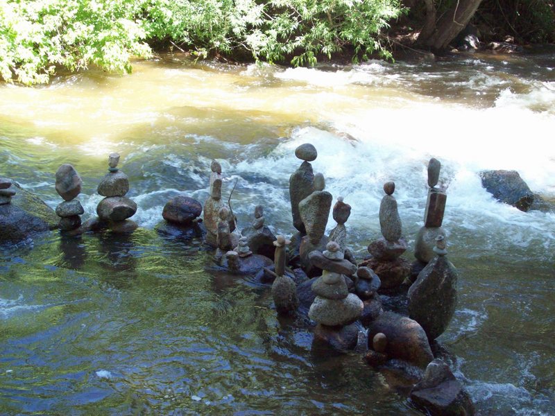 The kids playing in Boulder Creek.