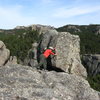 Lenore Sobota feeling her oats above Sylvan Lake.