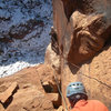 Matt stacking the tag line while Sam adds a rappel anchor below.