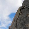 Beautiful shot of Sarah Taylor and the right side of the route.