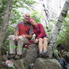 Spider's Web cliff. Mark and Michelle.  Adirondacks-2009