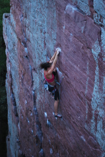 Kayte Knower on the lead of Flake Route