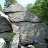 Cool, south facing boulder in the talus to the east of September Wall. 