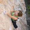 Andrea through the crux on Brenna.