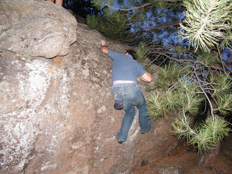 Reaching after I stuck the throw. Crux.