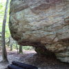 The Warm-Up Boulder roof near the overlook, in the Belly Boulder Area