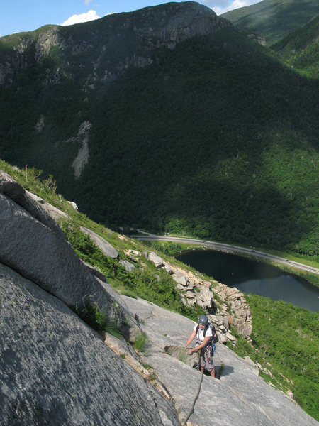 Looking back at the second belay.