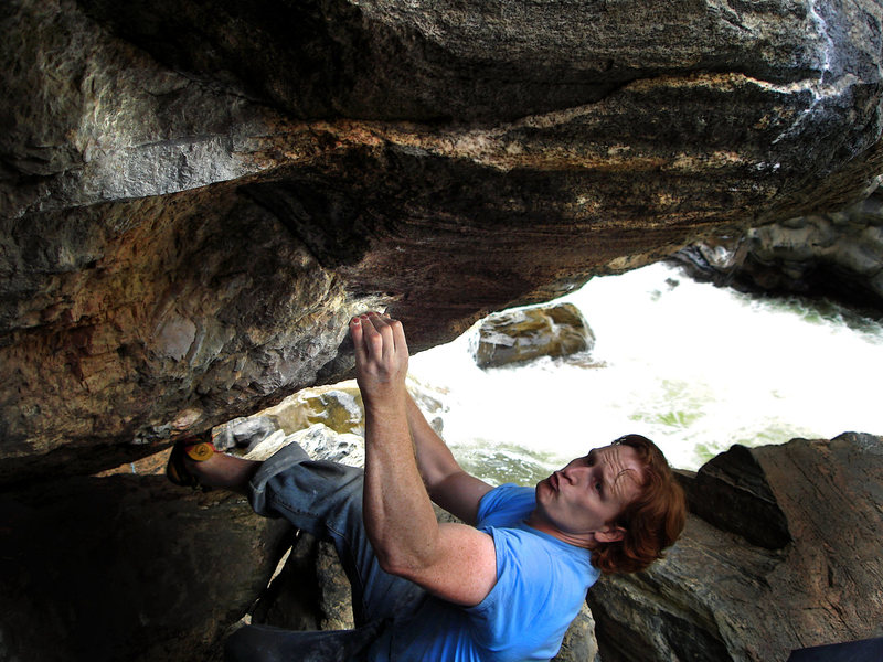 Luke Childers working for the send on "The Animal."  Clear Creek Canyon, Colorado.