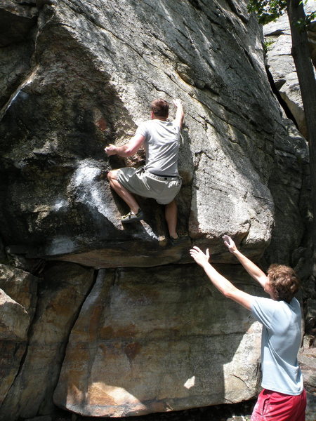 Micah, past the business and headed for the face with Tyler giving a spot.