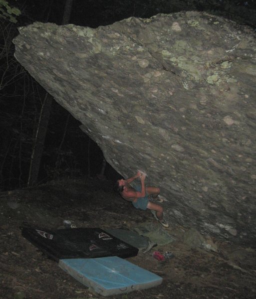 Steven Lovelace on "Front Man" (V-4+), AVP Boulder, grayson Highlands.