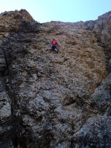 WMC Climber, Chris, on 'Transformer'.