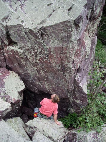 climb starts low on arete and tops out on left.